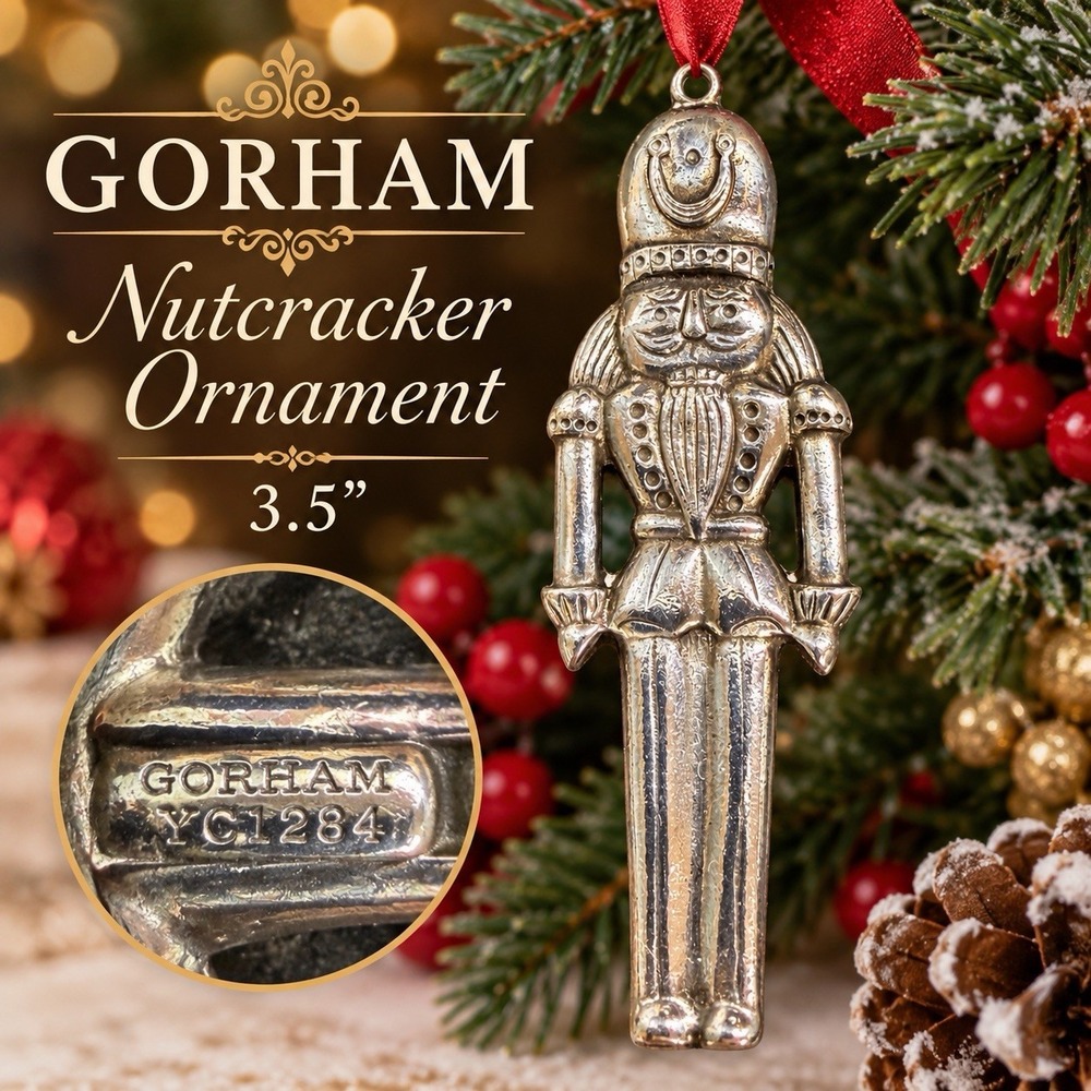 Vintage Gorham Silverplate Nutcracker Soldier Christmas Ornament 3.5" YC1284